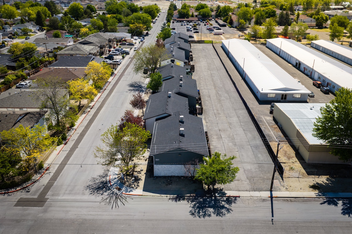 Professional commercial real estate photography, buildings and surrounding landscape