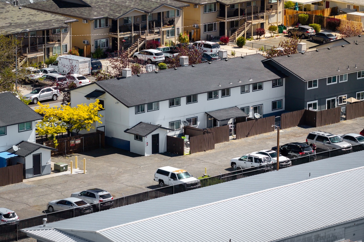 Professional multi-family real estate photography, buildings and surrounding landscape